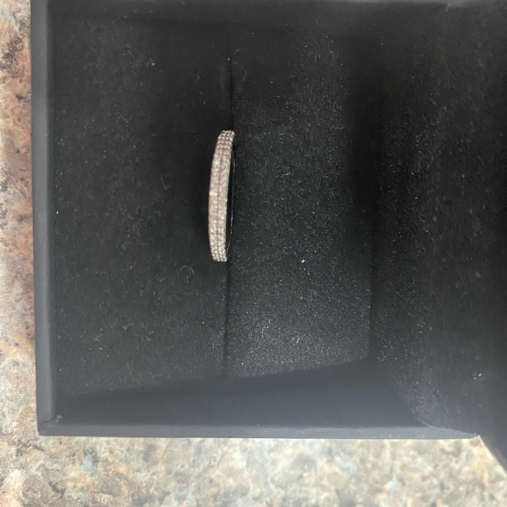 White gold and diamond wedding band